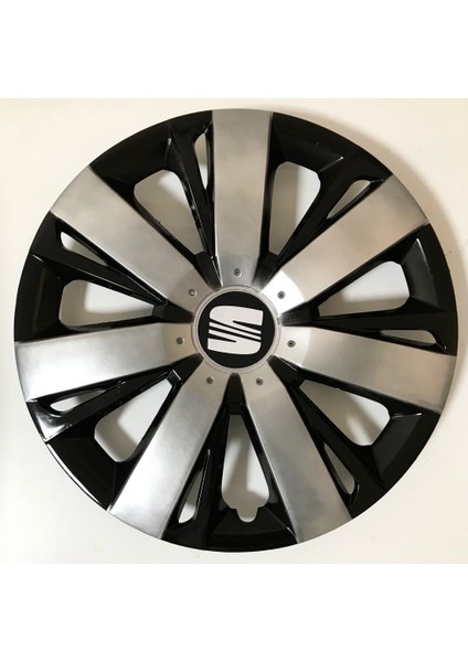Seat Marbella 14'' Inç Gri - Siyah 4'lü Set Jant Kapağı Çelik Jant Görünümlü