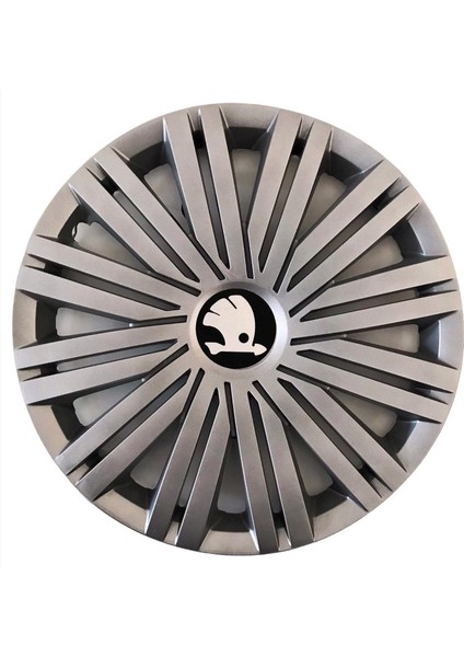 Skoda Citigo 15'' Inç Gri 4'lü Set Jant Kapağı Çelik Jant Görünümlü