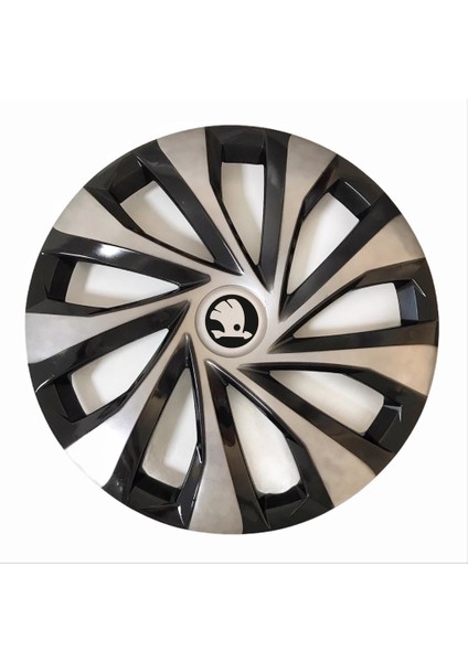 Skoda Forman 14'' Inç Gri - Siyah 4'lü Set Jant Kapağı Çelik Jant Görünümlü