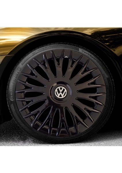 Volkswagen Passat Var 16'' Inç Piano Black 4'lü Set Jant Kapağı Çelik Jant Görünümlü