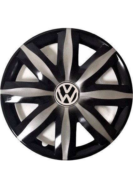 Volkswagen Bora 14'' 'Inç Gri - Siyah 4'lü Set Jant Kapağı Çelik Jant Görünümlü