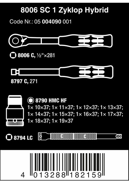 05004090001 8006 Sc 1 Zyklop Hybrid Cırcır Seti