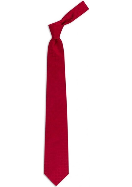 Kırmızı Desenli 8 cm Genişliğinde Ipek Kravat