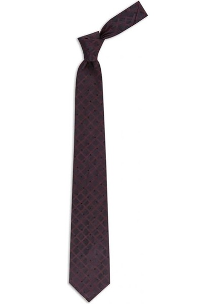 Bordo Desenli 8 cm Genişliğinde Ipek Kravat