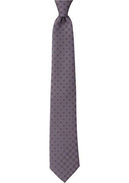 Çiçek Desenli Gri Renkli 8 cm Genişliğinde Kravat