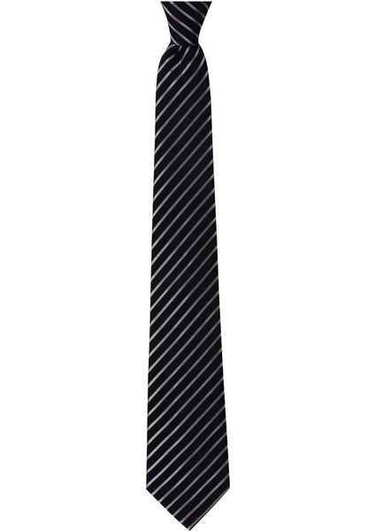 Gri Çizgili 8 cm Genişliğinde Kravat