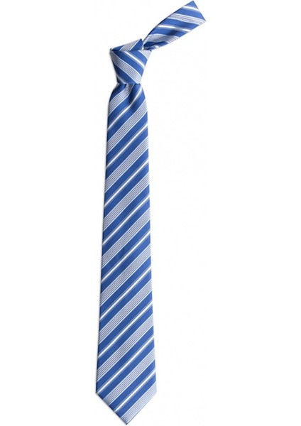 Mavi Çizgili 8 cm Genişliğinde Kravat
