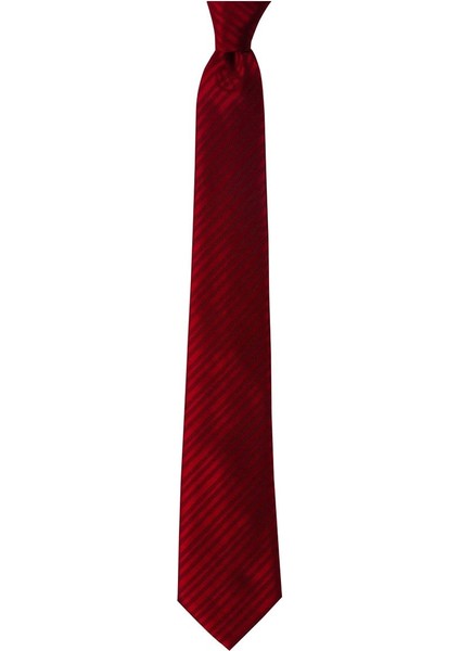 Kırmızı Çizgili 8 cm Genişliğinde Kravat