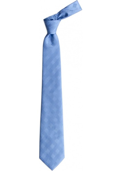 Açık Mavi Desenli 8 cm Genişliğinde Kravat
