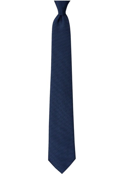 Koyu Mavi Desenli 8 cm Genişliğinde Kravat