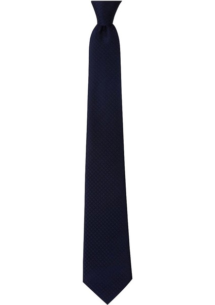 Lacivert Desenli 8 cm Genişliğinde Kravat