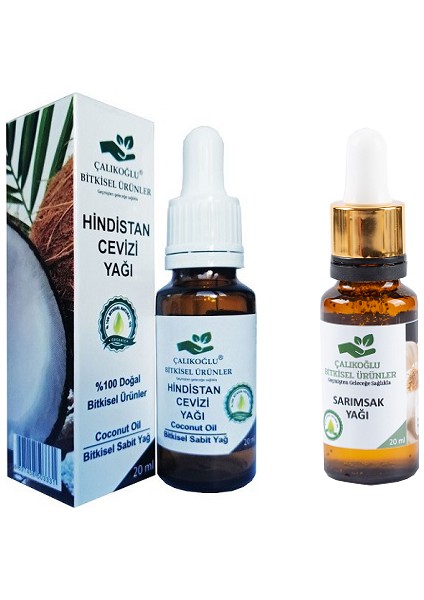 Hindistan Cevizi Yağı - Sarımsak Yağı 2'li Avantaj Paketi 20 ml