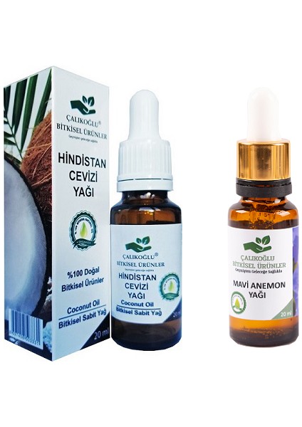 Hindistan Cevizi Yağı - Mavi Anemon Yağı 2'li Paket 20 ml