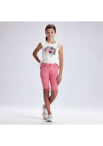 Kız Çocuk Pemde Denim Bermuda 6266