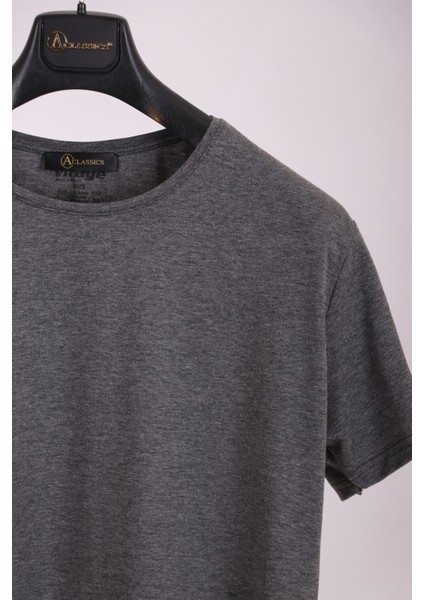 Erkek Füme Bisiklet Yaka Yumuşak Pamuk Basic T-Shirt fiyatları