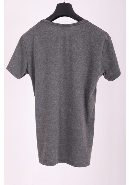 Erkek Füme Bisiklet Yaka Yumuşak Pamuk Basic T-Shirt modelleri