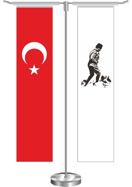 T Dikdörtgen Atatürk Masa Bayrağı Takımı