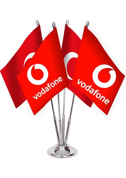 Dörtlü Vodafone Masa Bayrağı Takımı