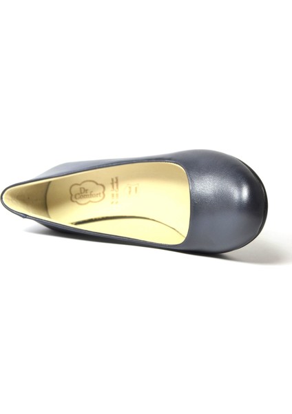 Dr. Comfort Sky2 Soft Deri Lacivert Topuklu Kadın Hostes Ayakkabı modelleri