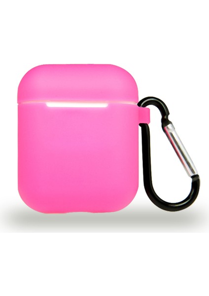Apple Airpods Renkli ve Askılı Silikon Kılıf - Pembe