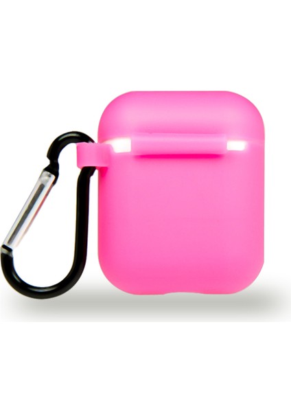 Apple Airpods Renkli ve Askılı Silikon Kılıf - Pembe