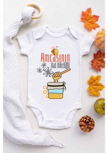 Amcasının Bal Böcüğü Desenli Kısa Kol Unisex Body