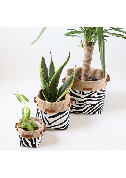 Naturelove Serisi Ferus 3lü Kumaş Saksı Kılıfı Seti