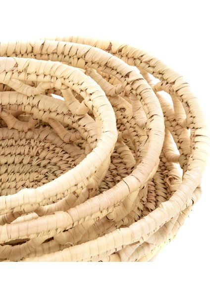 Açık Örgü Stiliyle Iki Sıralı 3'lü Oval Hasır Tepsi Seti modelleri