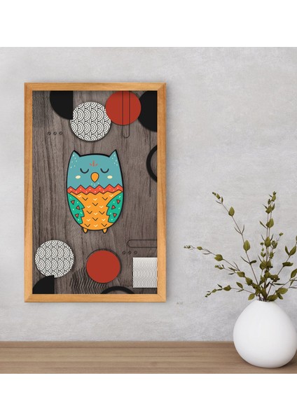 Gift Baykuş Dekoratif Retro Ahşap Tablo-5