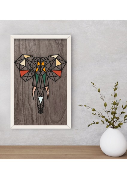 Gift Fil Dekoratif Ahşap Beyaz Çerçeveli Tablo-1