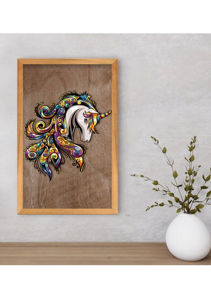 Gift Unicorn Dekoratif Retro Ahşap Tablo-1