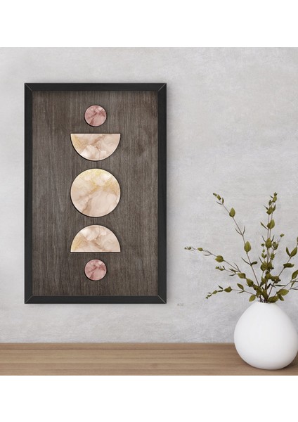 Gift Ay ve Güneş Dekoratif Ahşap Siyah Çerçeveli Tablo-2