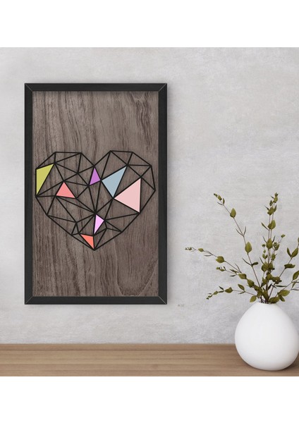 Gift Kalp Dekoratif Ahşap Siyah Çerçeveli Tablo-1