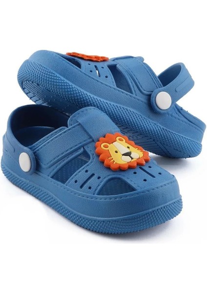 BK1001 Kaydırmaz Aslan Desenli Çocuk Sandalet Terlik