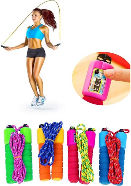 Sayaçlı Ip Atlama Kondisyon Spor Fitness Kondisyon Egzersiz Aleti Cihazı - 1 Adet