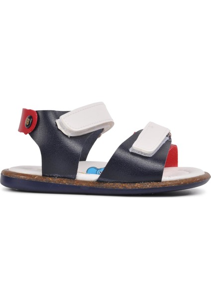 210109 Lacivert-Beyaz-Kırmızı Comfort Erkek Çocuk Sandalet indirimleri