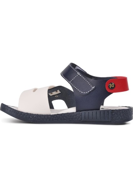 210107 Lacivert-Beyaz-Kırmızı Comfort Erkek Çocuk Sandalet fiyatları