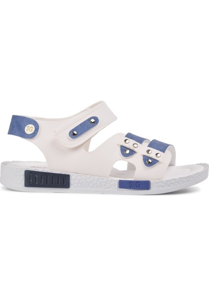 210107 Beyaz-Kot Mavi Comfort Erkek Çocuk Sandalet