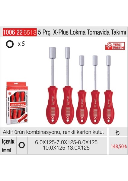 Lokma Tornavida Seti 5 Psc ( kod 6513 )