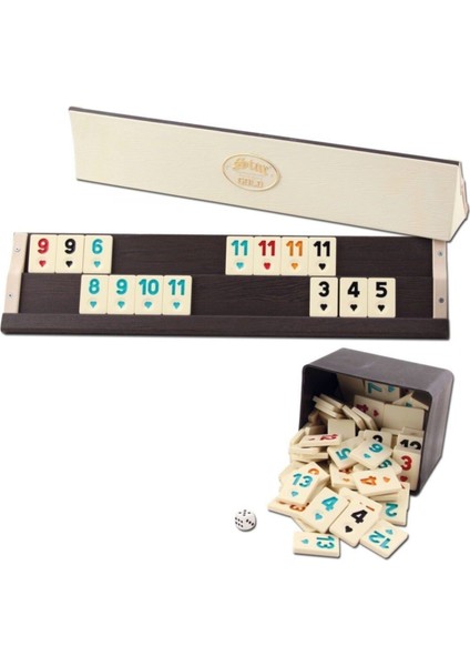 Gold Ahşap Okey Takımı 43 cm Uzunlukta 2,75 kg Ağırlığında Eğlenceli Oyun Seti