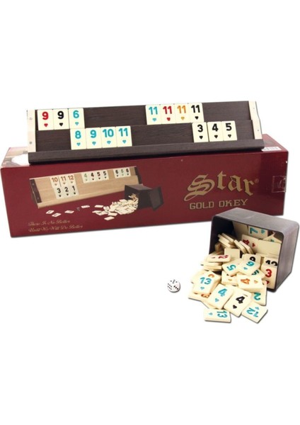 Gold Ahşap Okey Takımı 43 cm Uzunlukta 2,75 kg Ağırlığında Eğlenceli Oyun Seti fiyatları