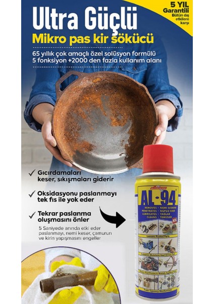 Pas Sökücü & Yağlayıcı Al-94 5 Fonksiyonlu 200 ml M-7706 fırsatları