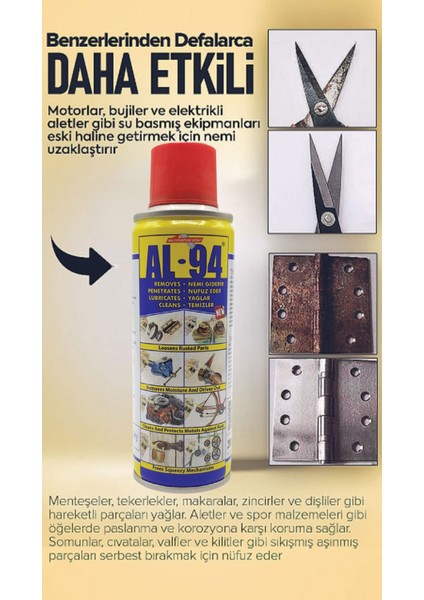 Pas Sökücü & Yağlayıcı Al-94 5 Fonksiyonlu 200 ml M-7706 indirimleri
