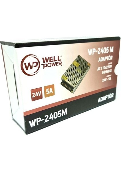 Well Power Wellpower WP-2405M 24 Volt 5 Amper Metal Kasa Adaptör 24V 5A Adaptör