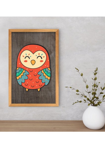 Gift Baykuş Dekoratif Retro Ahşap Tablo-2