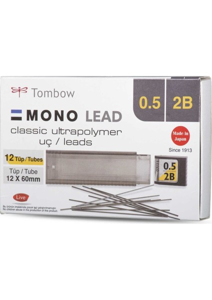 Mono Lead 0.5mm 2B Min (Uç) 12'li Kutu