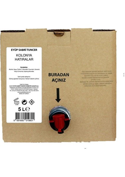 Hatıralar Kolonyası 5 lt