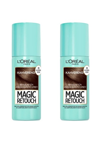 Loreal Paris Magic Retouch Beyaz Dipleri Kapatıcı Sprey - Kahverengi x 2 Adet