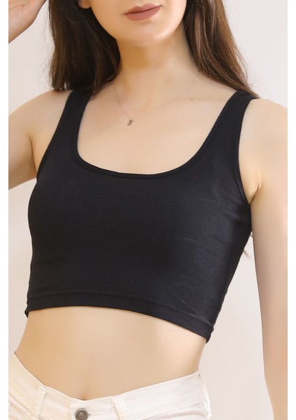 Crop Atlet Siyah