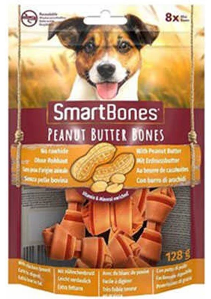 Smart Bones Smartbones Tavuklu Fıstık Ezmeli Mini Düğüm Kemik Köpek Ödülü 128 gr